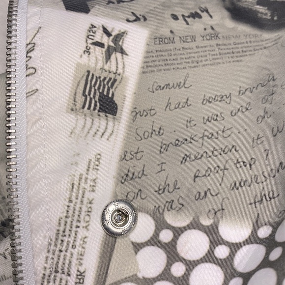 Samuel Dong Gray Newspaper Zip Up Trench Coat with Belt - Picture 9 of 12